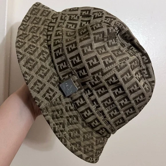 Fendi Ff Bucket Hat Women FF LOGO MOTIF RAFFIA BUCKET HAT | The Webster main image 3